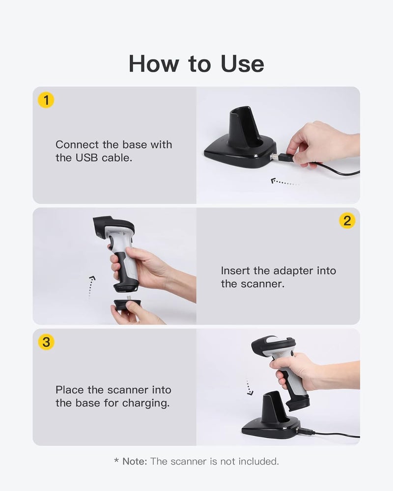 Inateck Barcode Scanner Charging Base, Easy to Use, Suitable for BCST-60, BCST-70, BCST-73, P6 and P7, Scanner Not Included - Image 3
